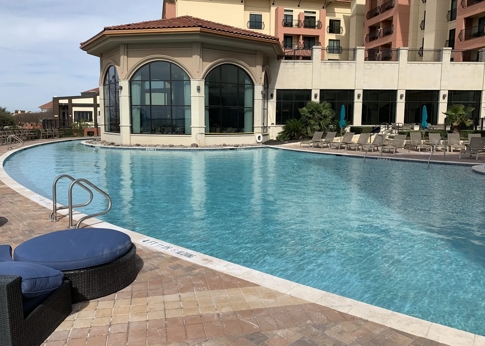 Commercial pool before and after renovation at a North Texas property