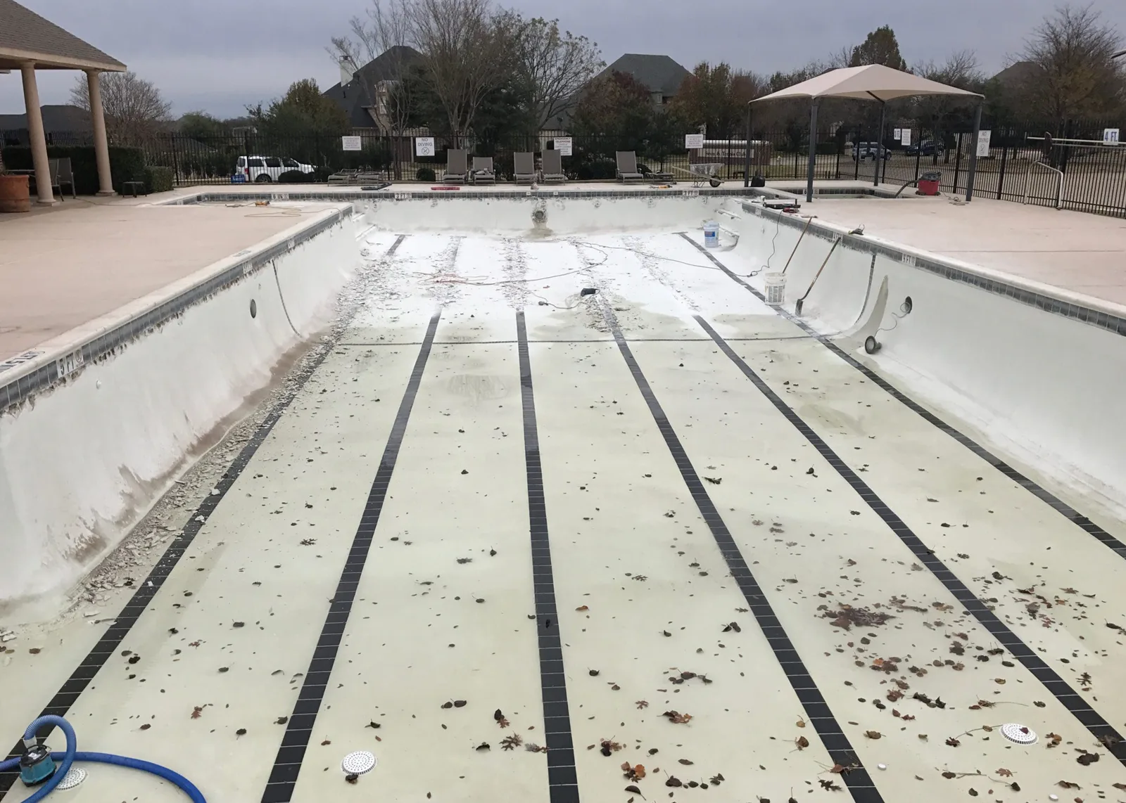 Managed property pool before and after remodel completion