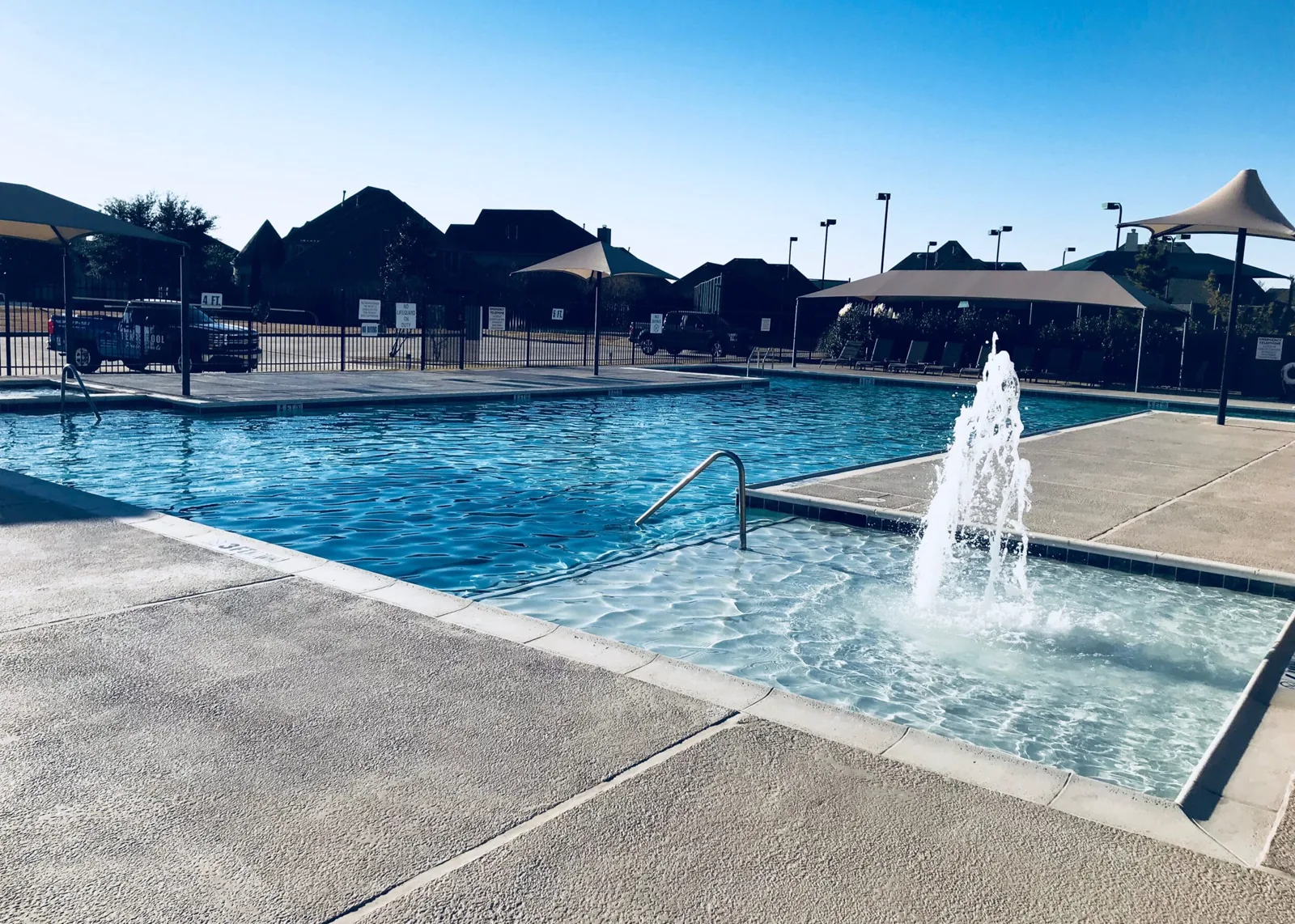 Commercial pool surface before and after refinishing