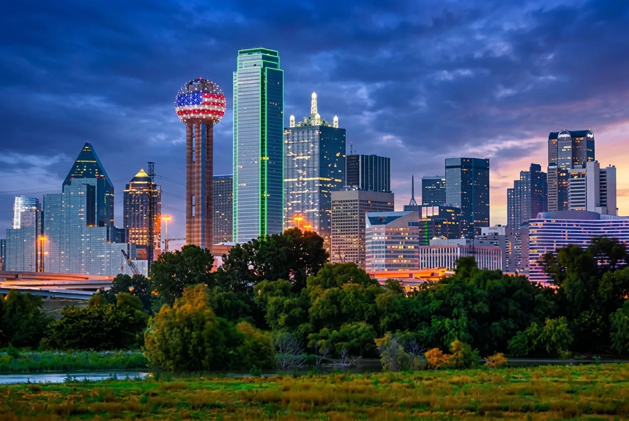 Dallas, Texas skyline at golden hour